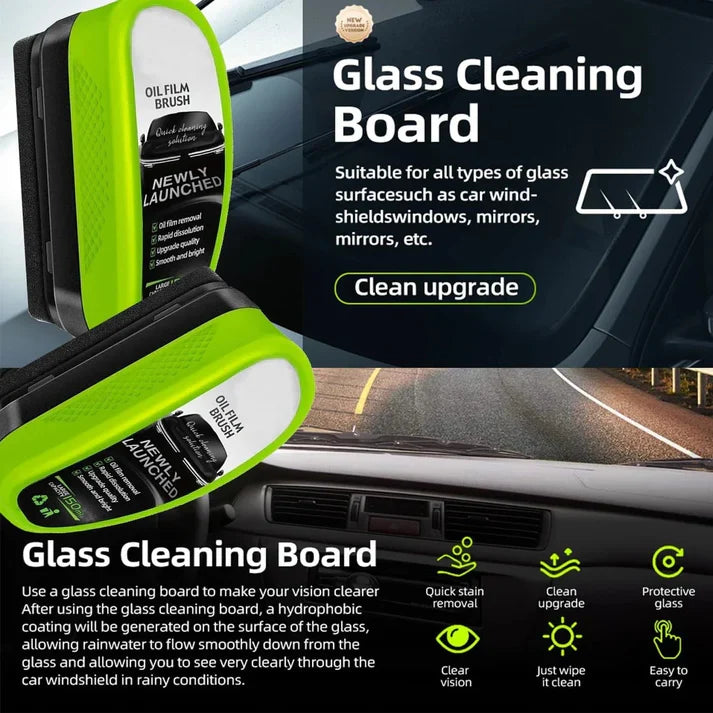 Green Oil Film Remover 2.0 – 150ml Windshield Cleaning Brush for Automotive Oil Film Removal